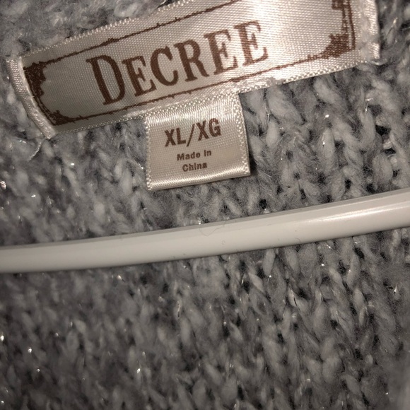 Decree Gray Long Cardigan Sweater with Shawl Collar, new or lightly used X-Large - Picture 7 of 13